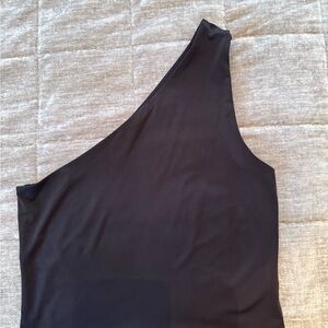 Express Black One-Shoulder Crop Top